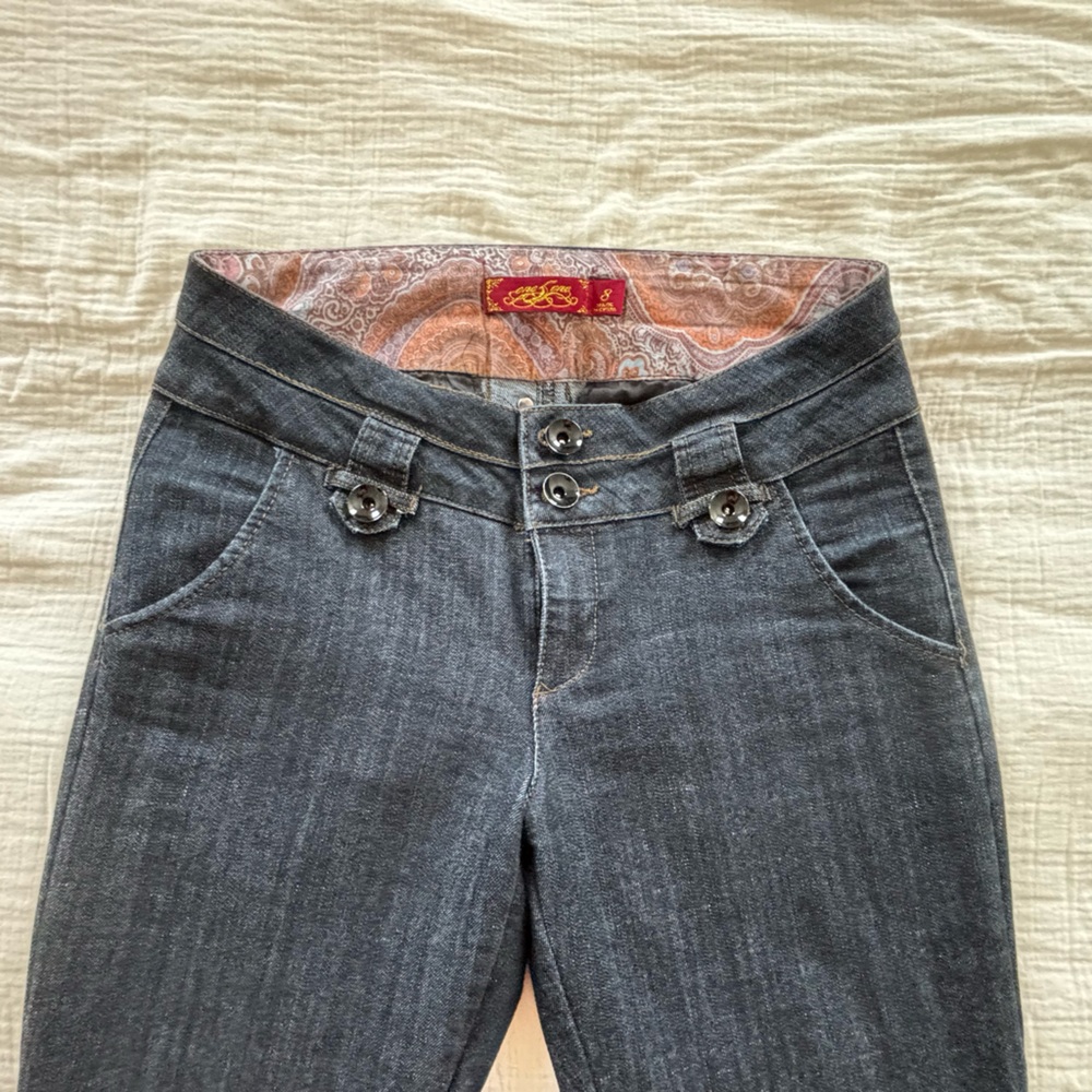 7 For All Mankind Dark Blue W/ Gray undertones Low Rise Jeans